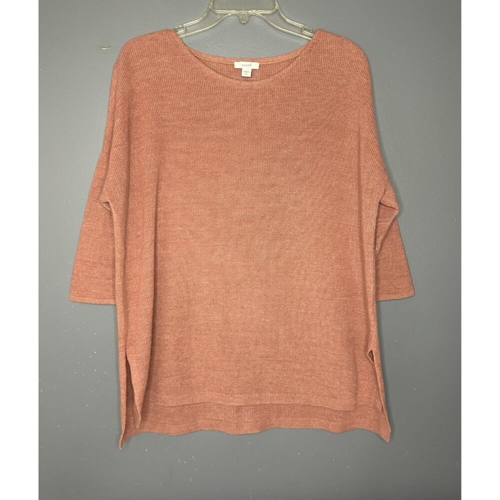 J Jill Pure Jill Sweater Womens SP Small Petite Pink Linen Blend Tunic Dolman
